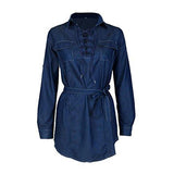 Aimtoppy Long Sleeve Denim Shirt Casual Blue Jacket Ladies Blouse Tops Xl