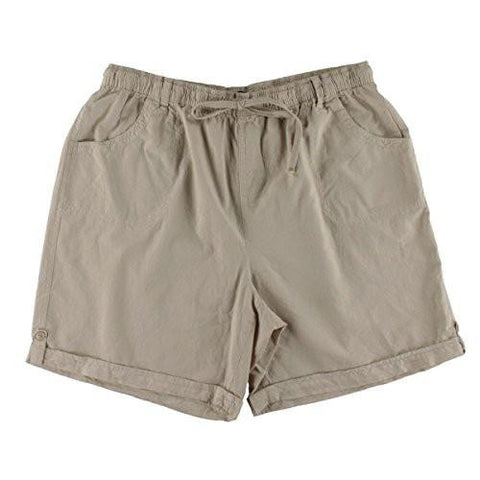 Plus Size Adelina Drawstring Shorts, 1X, Stonewall