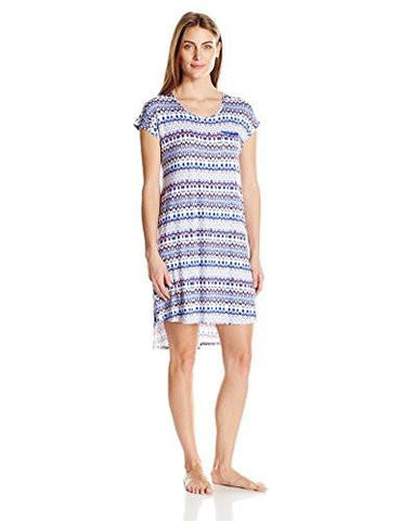 Ellen Tracy Printed Sleeptee, Mini Ikat, M