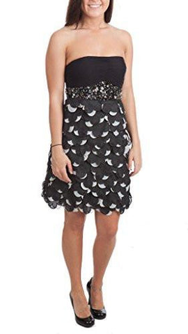 Petal Cocktail Dress, Black / Ivory, 4