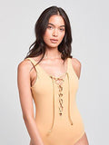Sandy Lace Up One Piece Golden Hazed L Swimwear One Piece Golden Hazed