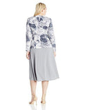 Jessica Howard Plus Size Tucked Front Jacket Dress, Gray, 22W