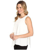 Vince Camuto Sleeveless Asymmetrical Layered Blouse Ivory Blouse