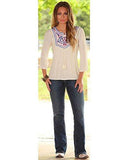 Rock 47 Cream Flutter Sleeve Top Cream Large
