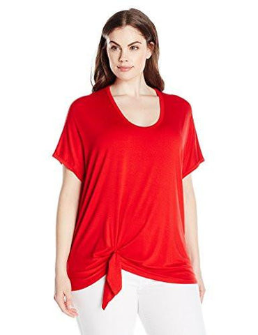 Plus Size Side Tie Top, Fire, 2X