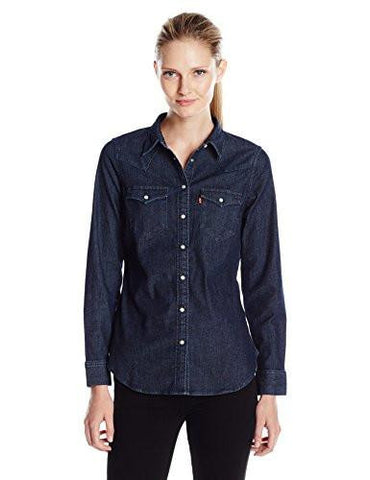 Tailored Classic Western Shirt, Vintage Dark 100% Cotton, Medium