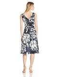 Taylor Dresses Sleeveless Floral Print Dress, Navy/White, 8