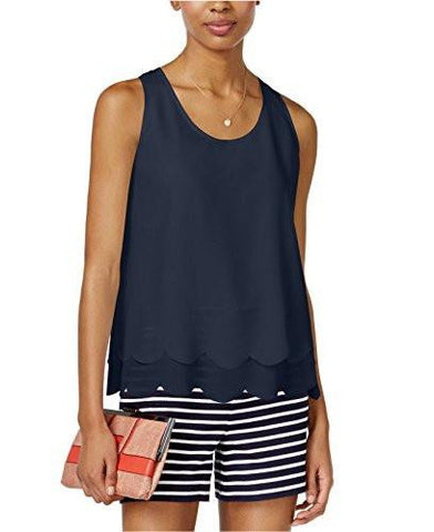 Solid DoubleLayer ScallopHem Blue Notte S