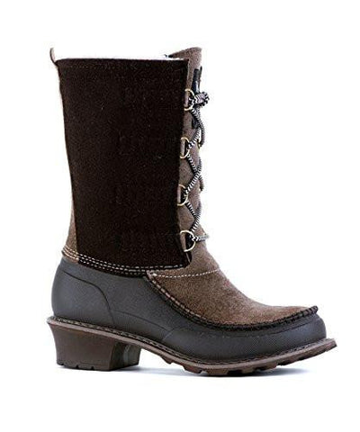 Fully Wooly Lace Waterproof Boots, Java Brown, Size 7H