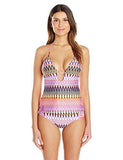 Kenneth Cole New York Linear Lines Push Up Tankini Ladylikepink Medium
