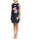 Hibiscus Placed Foral Stretch Hopsak Shift, Navy Pink, 2