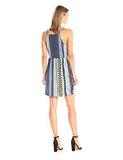 Surplice Drape Front Dress Dark Navy Combo Medium