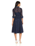 Eliza J Long Sleeve Lace Shirt Dress, Navy, 8