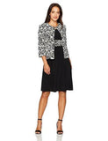 Jessica Howard Petite 3/4 Sleeve Jacket Dress, Black/Ivory, 12P