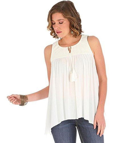 Cream Tassel Tie And Lace Peasant Top Cream XxLarge