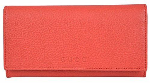 Coral Red Leather Trademark Logo Continental Wallet