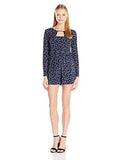 Printed Cutout Romper Dark Navy Multi Small