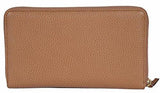 Gucci Xl Textured Leather Zip Around Travel Clutch Wallet Whisky Beige