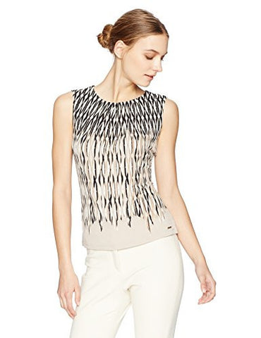 Printed Pleat Neck Cami Khakimulti L