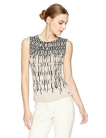 Printed Pleat Neck Cami Khakimulti L