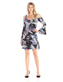 Cold Shoulder Flare Sleeve Dress, Multi, Xs