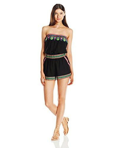 Dashiki Romper Cover Up Black Medium