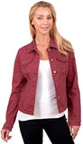 Redx Long Sleeve Buttonup Denim Jacket Large Burgundy