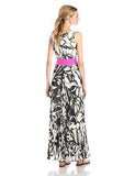 Eliza J Pleated Maxi Dress, Black/Ivory, 14