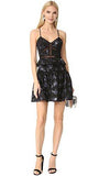 Strappy Floral Jacquard Dress, Black/Navy, 4