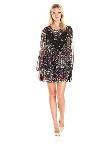 Floral Printed Dress Black With Navy Small