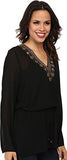 Michael Michael Kors Embellished Topdraw String Black Blouse