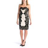 S Lace Strapless Cocktail Dress BlackIvory 4