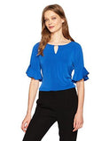 Ruffle Sleeve Top With Bar Hardware Capri Xl