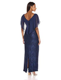 Drape Neck Gown, Navy, 14