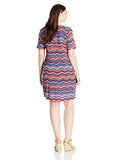 Plus Size Wavy TShirt Dress, Print, 0X