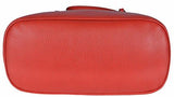 Medium Textured Leather Convertible Dome Handbag Sporting Red 6511