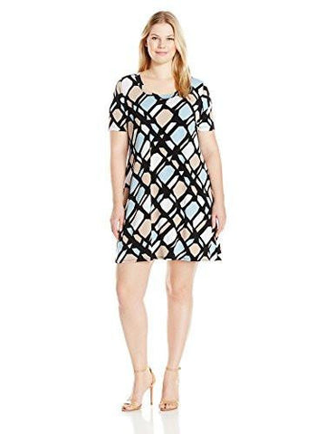 Plus Size Line Dress, Print, 2X