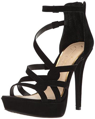 Bellanne Heeled Sandal, Black Suede, 7 Medium Us