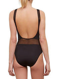 Kenneth Cole York Sexy Solids High Leg Mio One Piece Swimsuit Black M