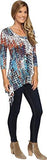 3/4 Sleeve Handkerchief Top Print Shirt