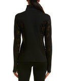 Recreation Lace And Shine Zip Front Longsleeve Jacket, Black, M