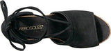 Aerosoles Spring Plush Wedge Sandal Black Suede 11 M Us