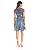 Cap Sleeve Lace Dress, Navy, 8