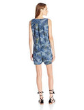Chambray Romper, Palm Print, XLarge