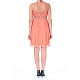 S Chiffon Embellished Cocktail Dress Orange 6
