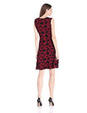 Taylor Dresses Rose Printer Sweater Dress With Cardigen Set, Crimson/Black, XLarge