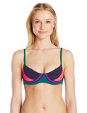 Color Block FiberLite Bikini Top, Deep Green/Vermilion/Blue Ribbon, M