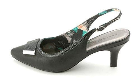 Gracelynn Pointed Toe Slingback Mary Jane Pumps, Black, Size 7