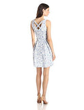 V Neck Jacquard With Swirl Print, Blue/White, 8