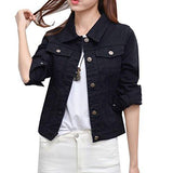 Zhengyuan Long Sleeved Short Denim Jacket Large Black
